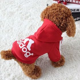Two Legged Cotton Warm Dog Hoodie (Color: RED, size: XL)