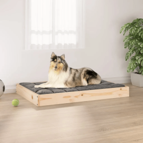 Solid Pine Dog Bed Frame (Choices: Natural - XL)