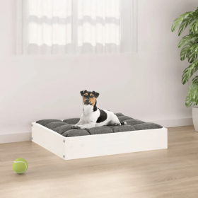 Solid Pine Dog Bed Frame (Choices: White - S)