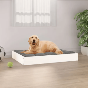 Solid Pine Dog Bed Frame (Choices: White - Lg)