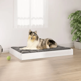 Solid Pine Dog Bed Frame (Choices: White - XL)