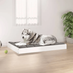 Solid Pine Dog Bed Frame (Choices: White - XXL)
