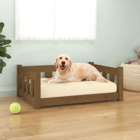 Solid Pine Dog Bed Frame with Sidewalls (Choices: Brown - Lg)