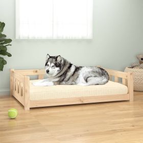 Solid Pine Dog Bed Frame with Sidewalls (Choices: Natural - XXL)