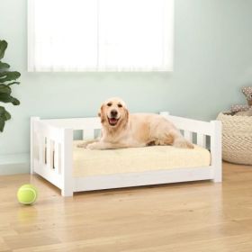 Solid Pine Dog Bed Frame with Sidewalls (Choices: White - Lg)