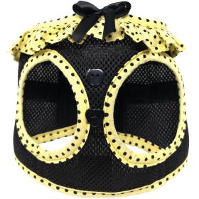 American River, Choke Free Dog Harness (Color: Yellow and Black Polka Dot Ruffle, size: 2X/3X-Large)