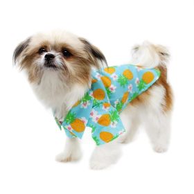 Hawaiian Camp Shirt - Multiple Designs (Color: Pineapple Luau, size: Large)