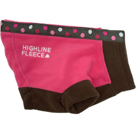Highline Fleece Coat-Pink and Brown With Polka Dots (size: Size 16)