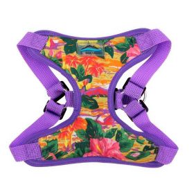 Wrap and Snap Choke Free Dog Harness (Color: Sunset Hibiscus, size: Large)