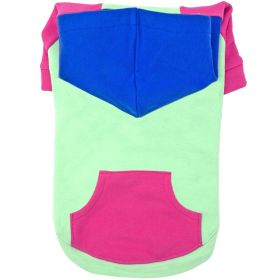Color-Block Flex Fit Hoodie (Color: Pink on Mint, size: Large)