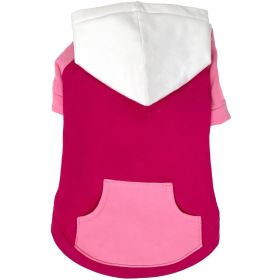 Color-Block Flex Fit Hoodie (Color: Pink on Pink, size: Large)