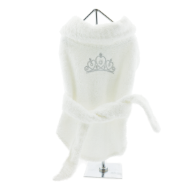 Luxury Dog Bath Robe (Color: Silver Tiara, size: Large)