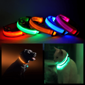 LED Dog Safety Halo-Style Collar (Color: Orange, size: Medium)