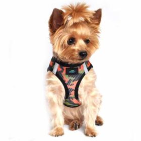 Polka Dot Choke‑Free Dog Harness – Step‑In Style (Color: Orange Camo, size: XXS)