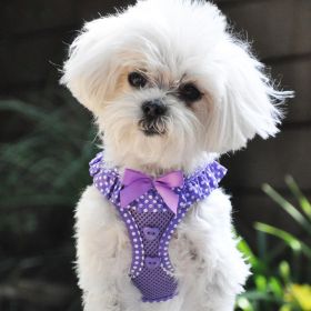 Polka Dot Choke‑Free Dog Harness – Step‑In Style (Color: Paisley Purple, size: S)