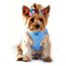 Polka Dot Choke‑Free Dog Harness – Step‑In Style (Color: Light Blue, size: XS)