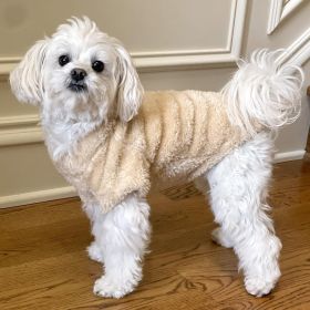 Soft Plush Dog Pullover Sweater (Color: Cream, size: Small)