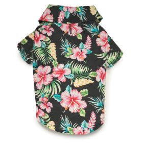 Hawaiian Breeze Camp Dog Shirt 🌺 (Color: Black, size: Xsmall)