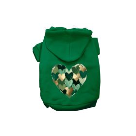 Athletic Dog Hoodie - Emerald Mosaic Heart (size: Xsmall)