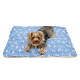 Double-layer Fleece Dog Blanket (Color: Snowman & Snowflakes Flannel)