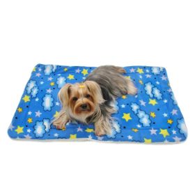 Double-layer Fleece Dog Blanket (Color: Stars and Clouds)