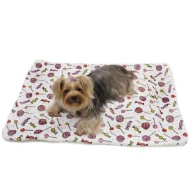 Double-layer Fleece Dog Blanket (Color: Sweet Candies-Minky)