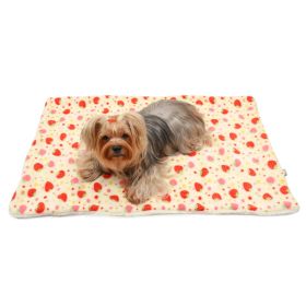 Double-layer Fleece Dog Blanket (Color: Yummy Strawberry)