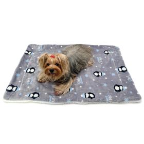 Double-layer Fleece Dog Blanket (Color: Penguins-Ultra Thick)