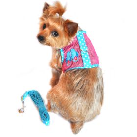 Cool Mesh Dog Harness Under the Sea Collection (Color: Pink and Blue Flip Flop, size: SMALL)