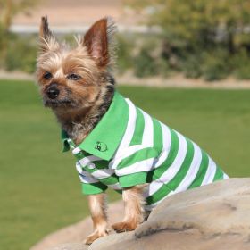 Polos Striped (Color: Greenery & White, size: Medium)