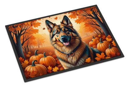 Fall Dog Image Doormat (Breed: Belgian Tervuren, Style: Outdoor Pumpkins)