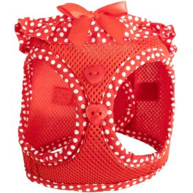 American River, Choke Free Dog Harness (Color: Red Polka Dot Ruffle, size: SMALL)