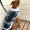 Plaid Sherpa‑Lined Dog Harness Coat & Maching Leash