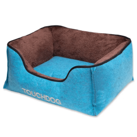 Touchdog Felt Cuddler Dog Bed (Color: BLUE, size: Large)