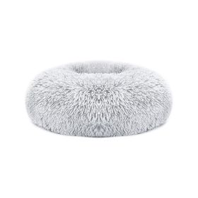 Plush Donut Dog Bed (Color: gray, size: S)