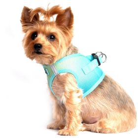 Polka Dot Choke‑Free Dog Harness – Step‑In Style (Color: Aruba Blue, size: L)