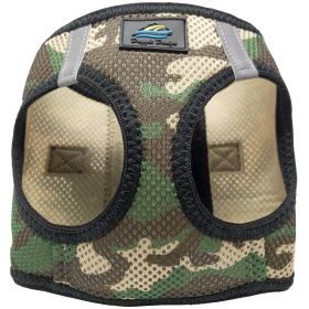 Polka Dot Choke‑Free Dog Harness – Step‑In Style (Color: Green Camo, size: L)