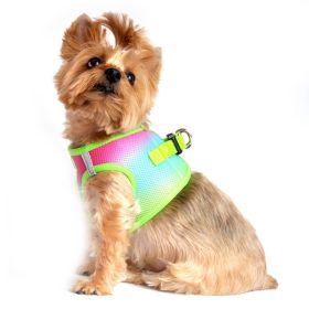 Polka Dot Choke‑Free Dog Harness – Step‑In Style (Color: Rainbow, size: L)