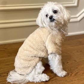 Soft Plush Dog Pullover Sweater (Color: Cream, size: 2XL)