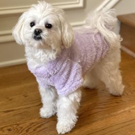 Soft Plush Dog Pullover Sweater (Color: Lavender, size: X-Large)