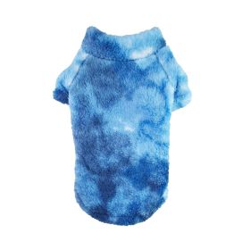 Soft Plush Dog Pullover Sweater (Color: Tie-Dye Blue Swirl, size: Medium)